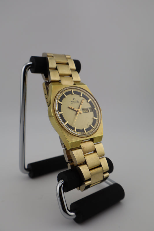 Vintage Omega Geneve 1972 Cal.1020 Gold Plated Men's Watch - Original 14KGF Bracelet