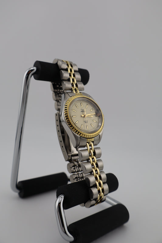 Vintage 1990s Timex Indiglo Two-Tone Quartz Women's Watch