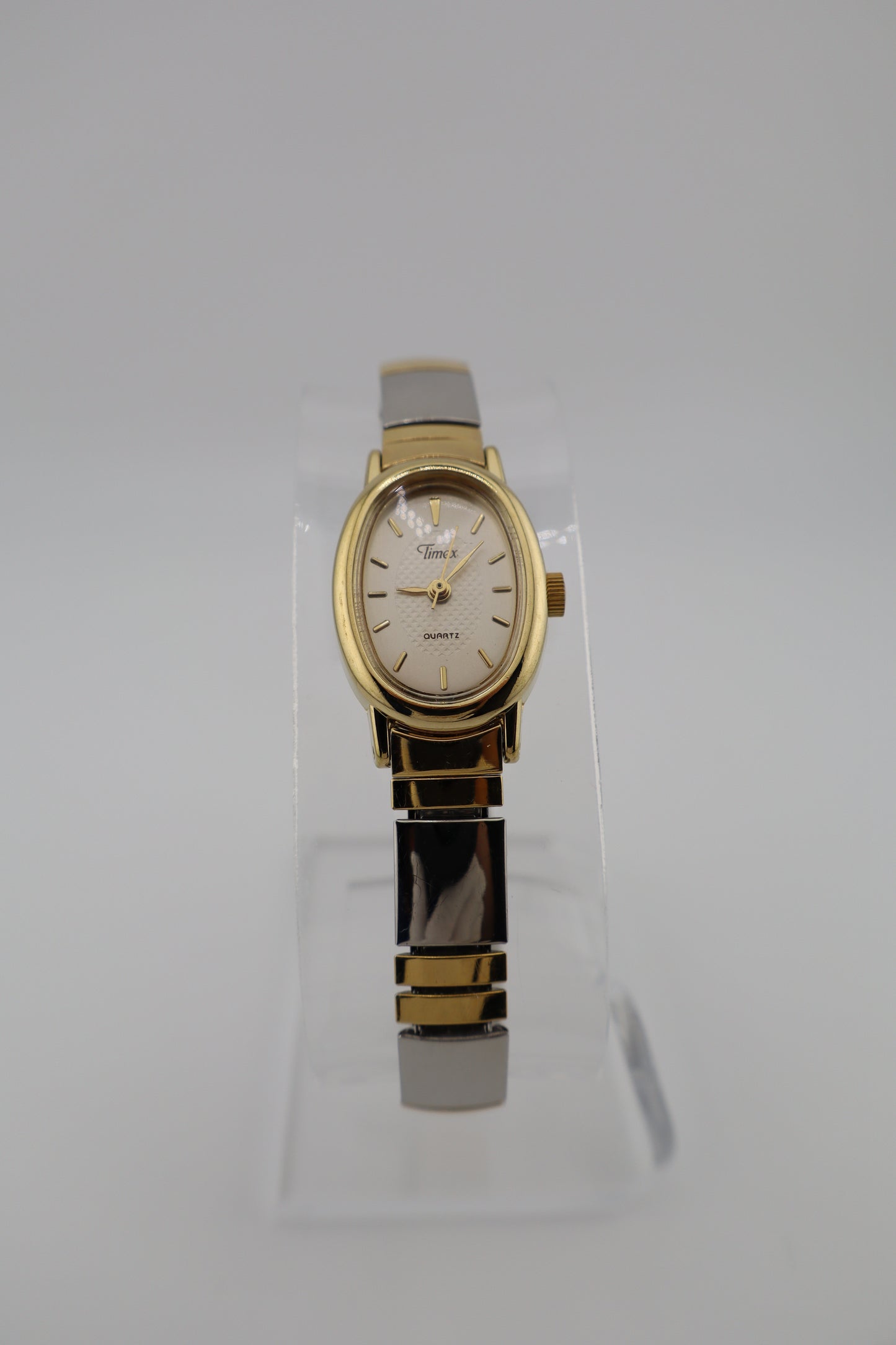 Vintage Timex 1990's Two-Tone Quartz Women's Watch w/ Unique Expansion Band