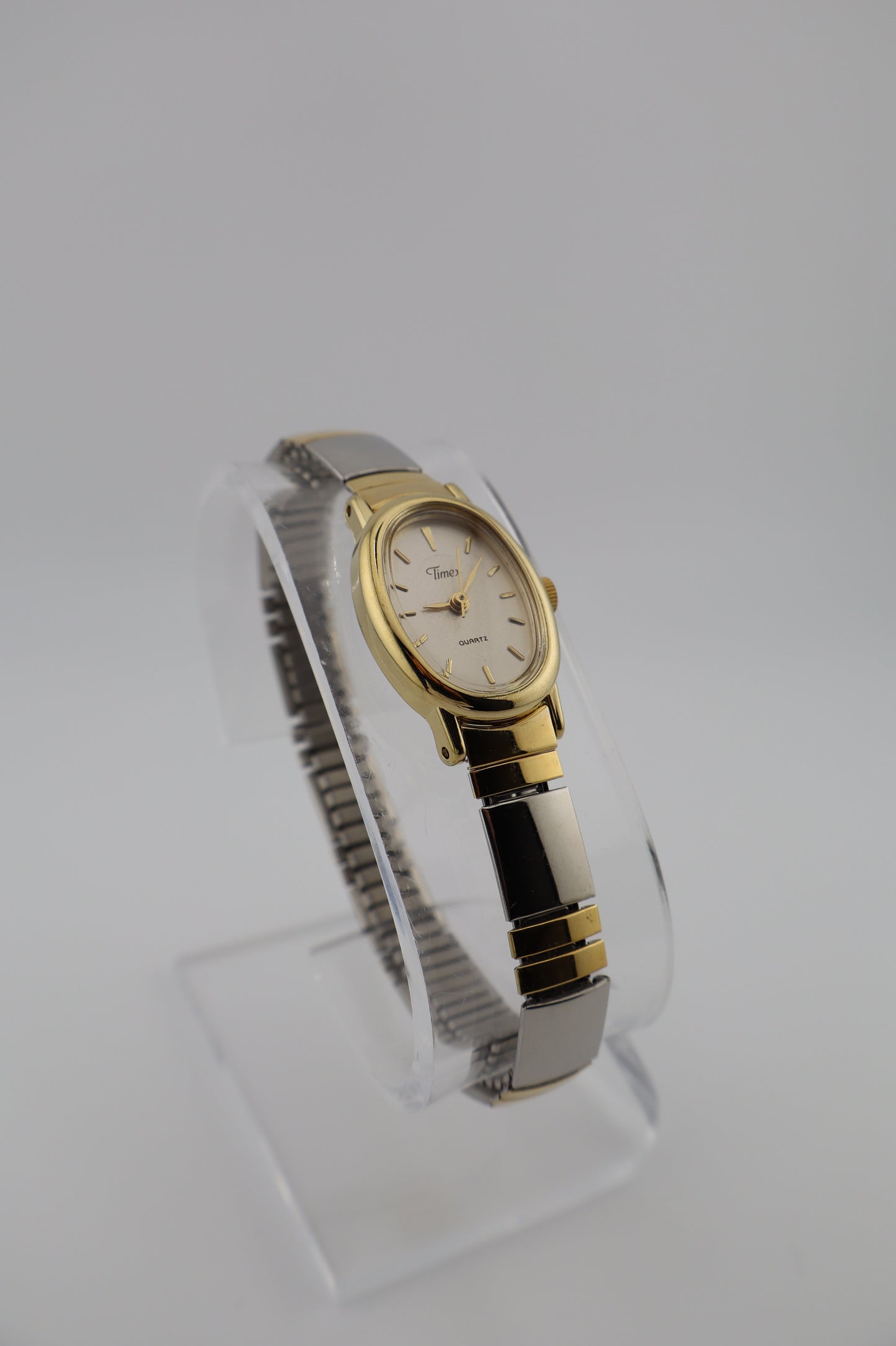 Vintage Timex 1990's Two-Tone Quartz Women's Watch w/ Unique Expansion Band