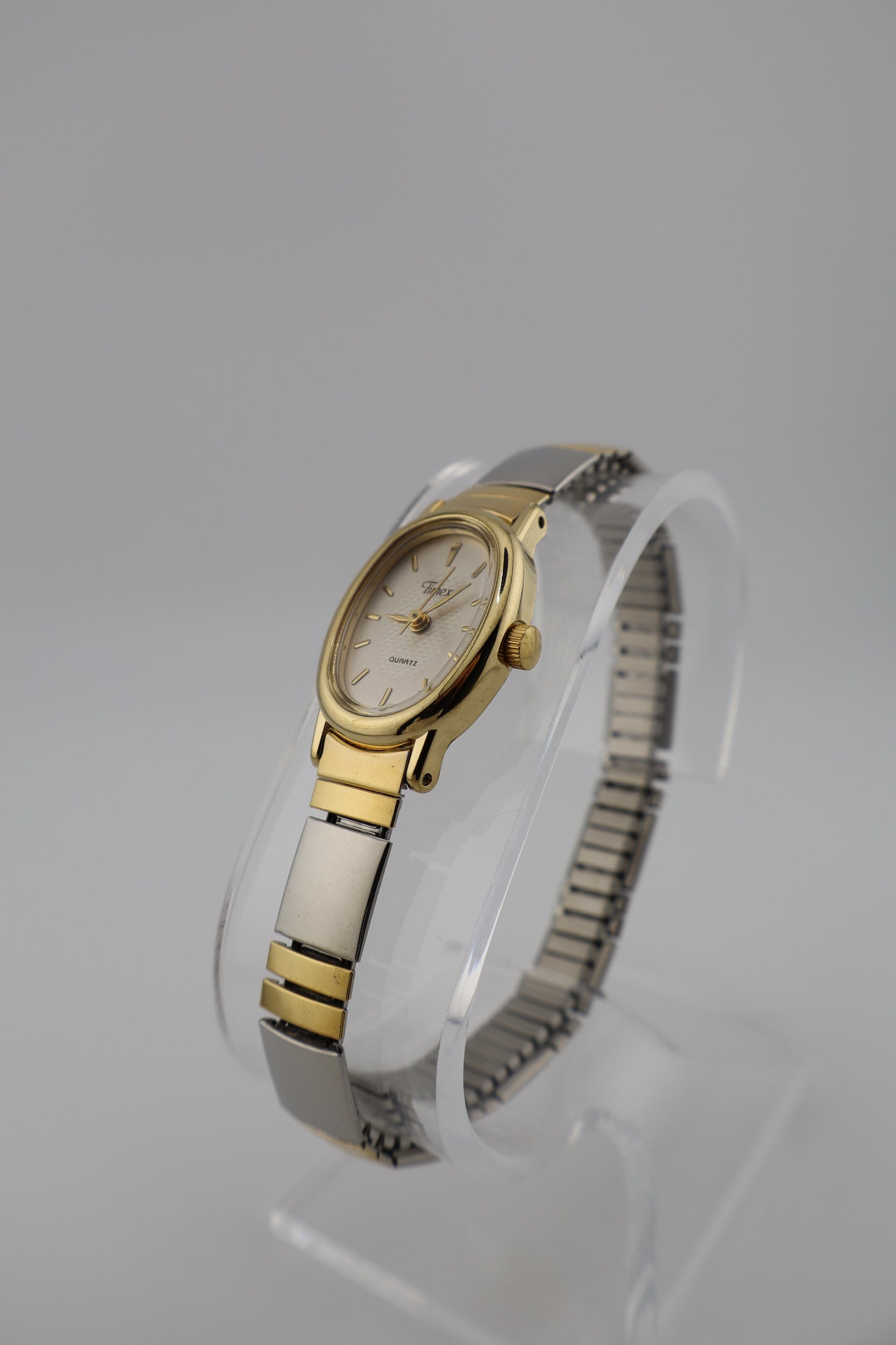 Vintage Timex 1990's Two-Tone Quartz Women's Watch w/ Unique Expansion Band