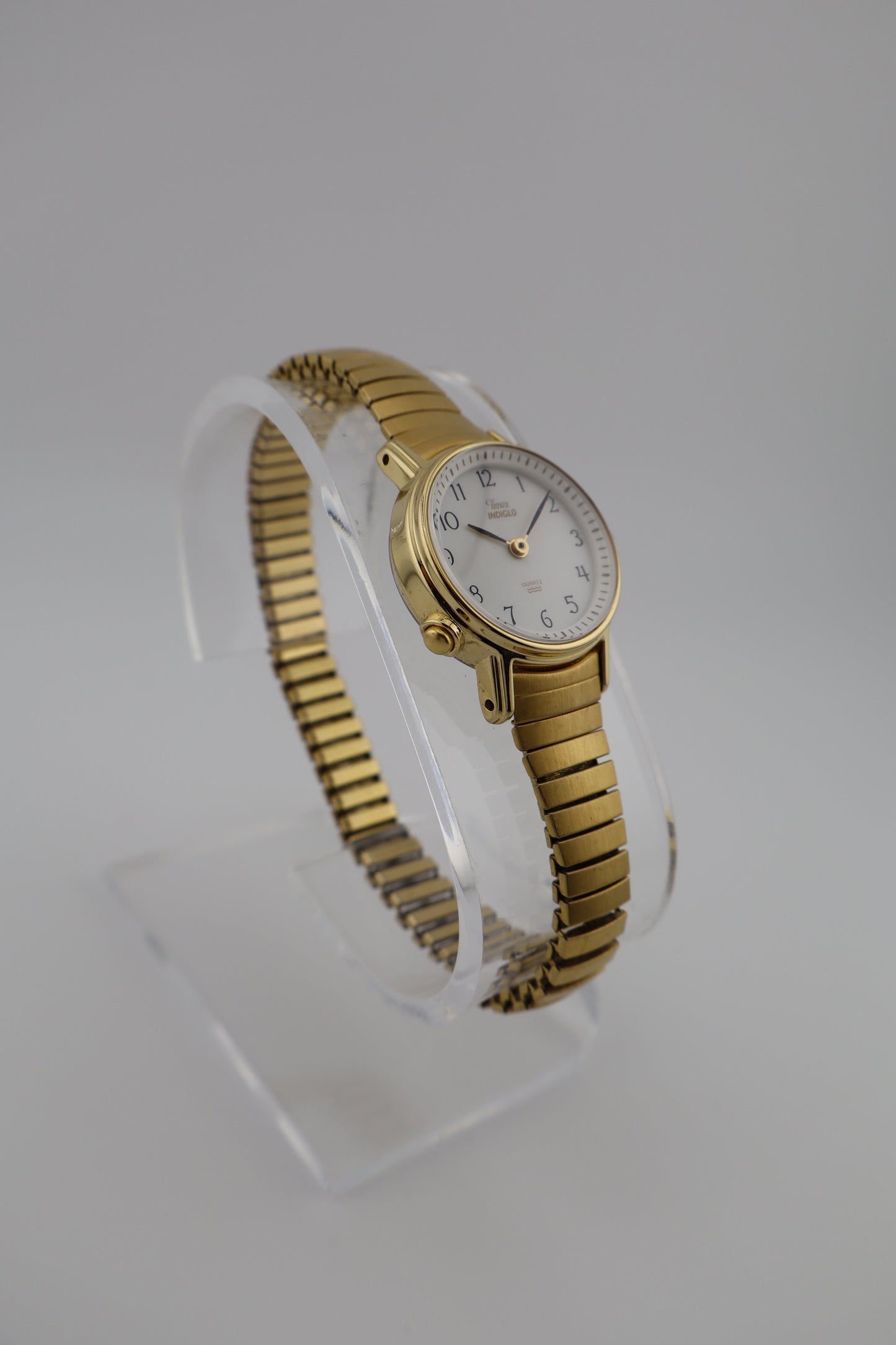 Vintage 1990s Timex Indiglo Gold-Tone Quartz Women's Watch w/ Expansion Band