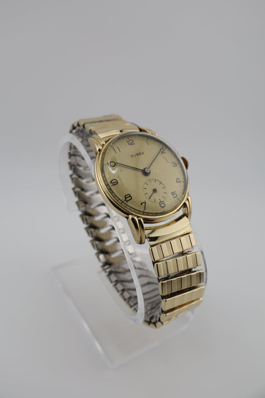 Vintage 1960's Buren 10K Gold Filled Manual Wind Swiss Men's Watch