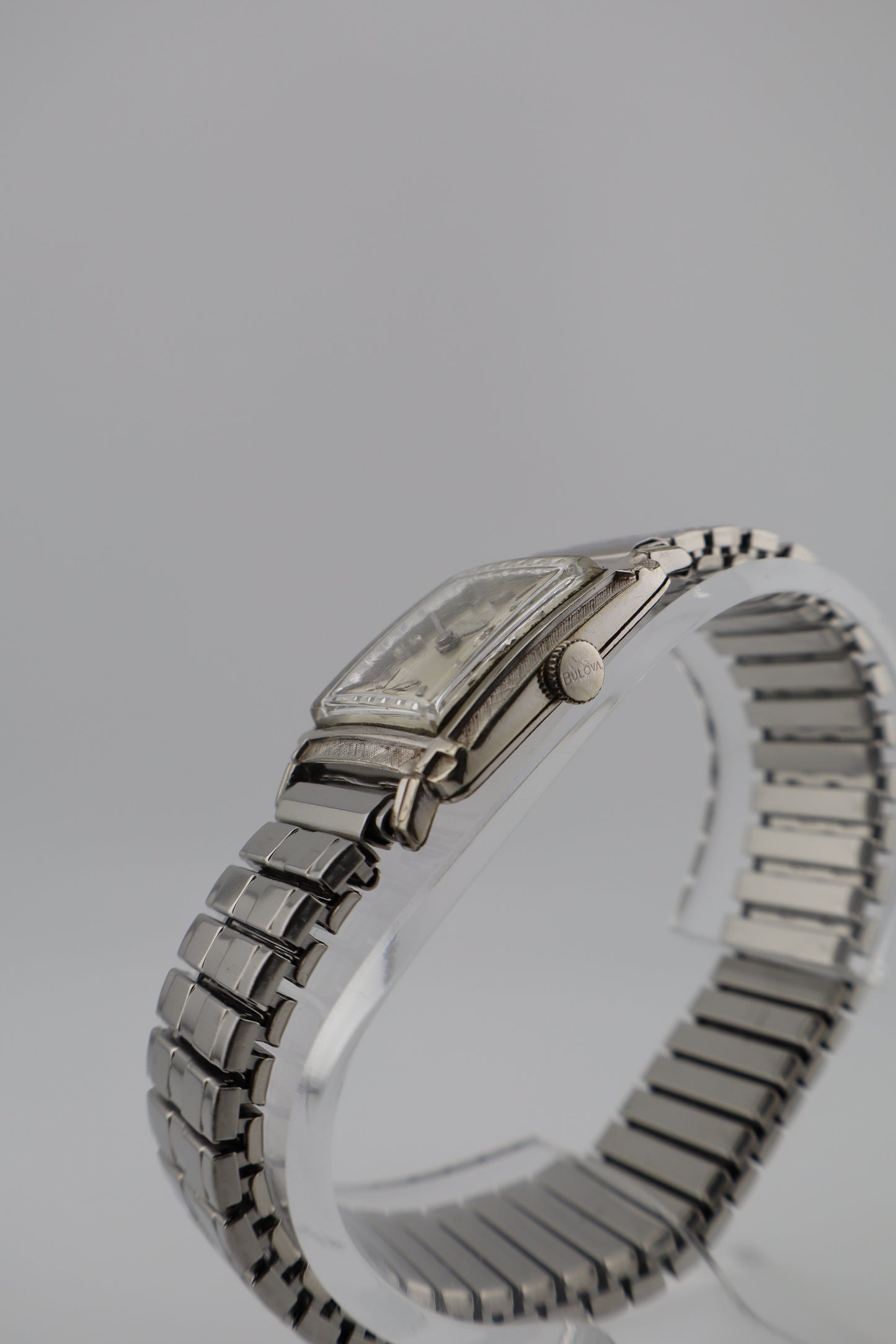 Vintage Bulova 1964 'Diamond Excellency' 10K White GF Florentine Bezel Manual Wind Men's Watch