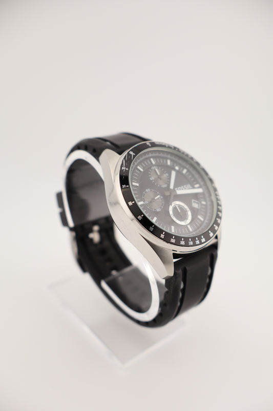 Fossil Decker CH2573 Black Dial Men's Chronograph Watch - Fresh Battery