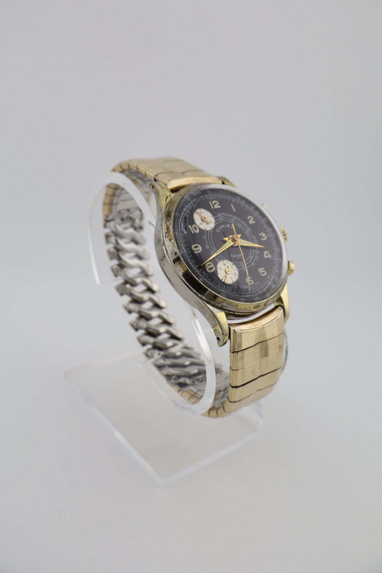 Vintage 1960s Cimier Sport Chronograph Swiss Manual Wind Men’s Watch
