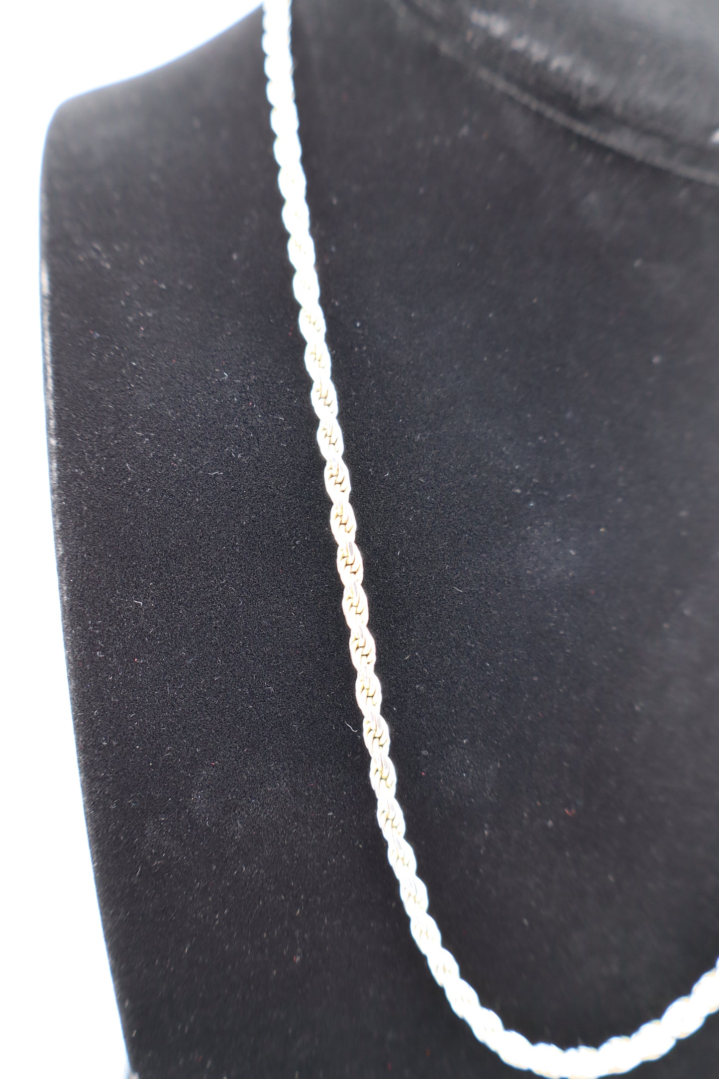 Sterling Silver Rope Chain Necklace – 18.7” (925, Lobster Clasp)