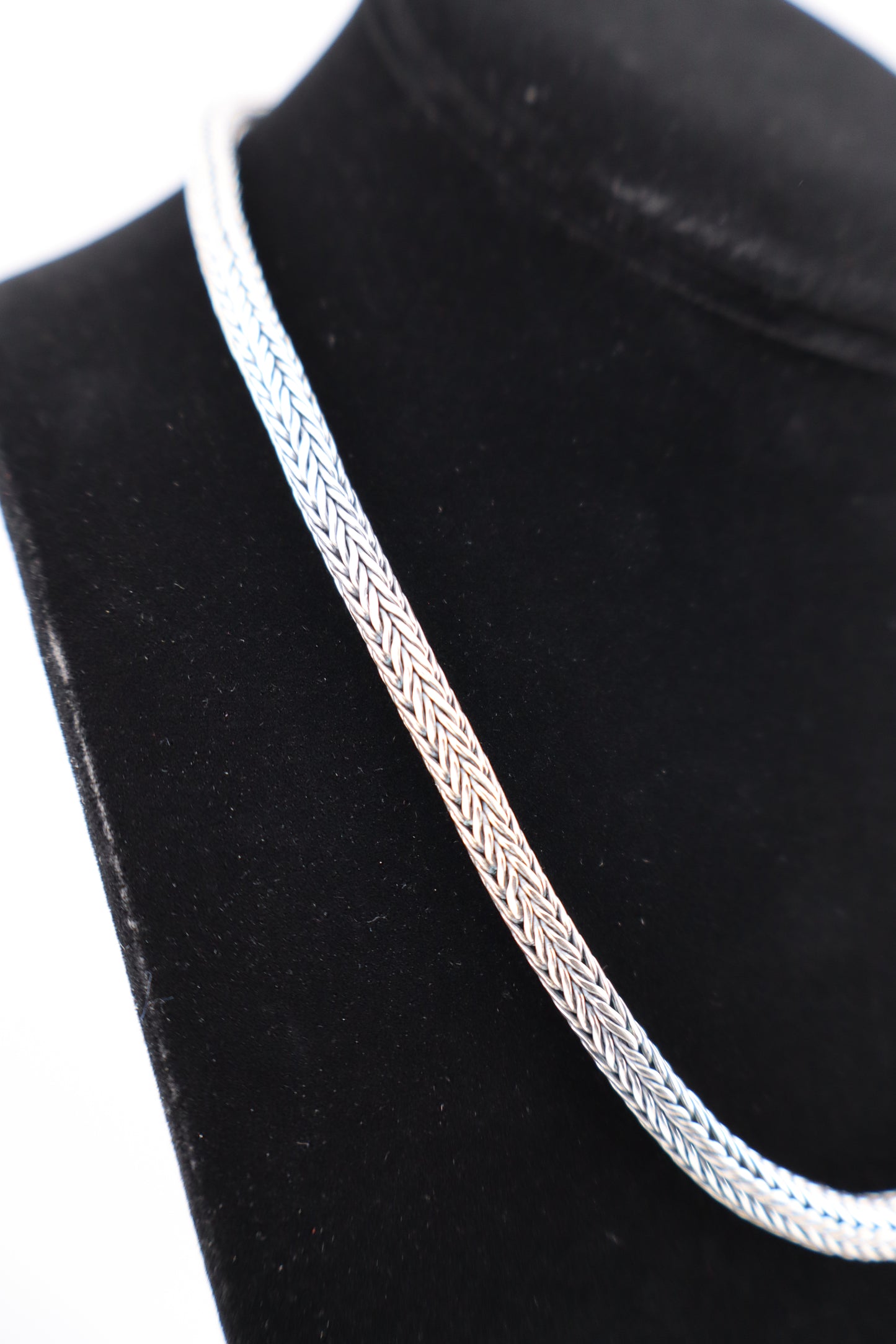 Sterling Silver Wheat Chain Necklace – 17” (925, Hook Clasp, 41.5g)