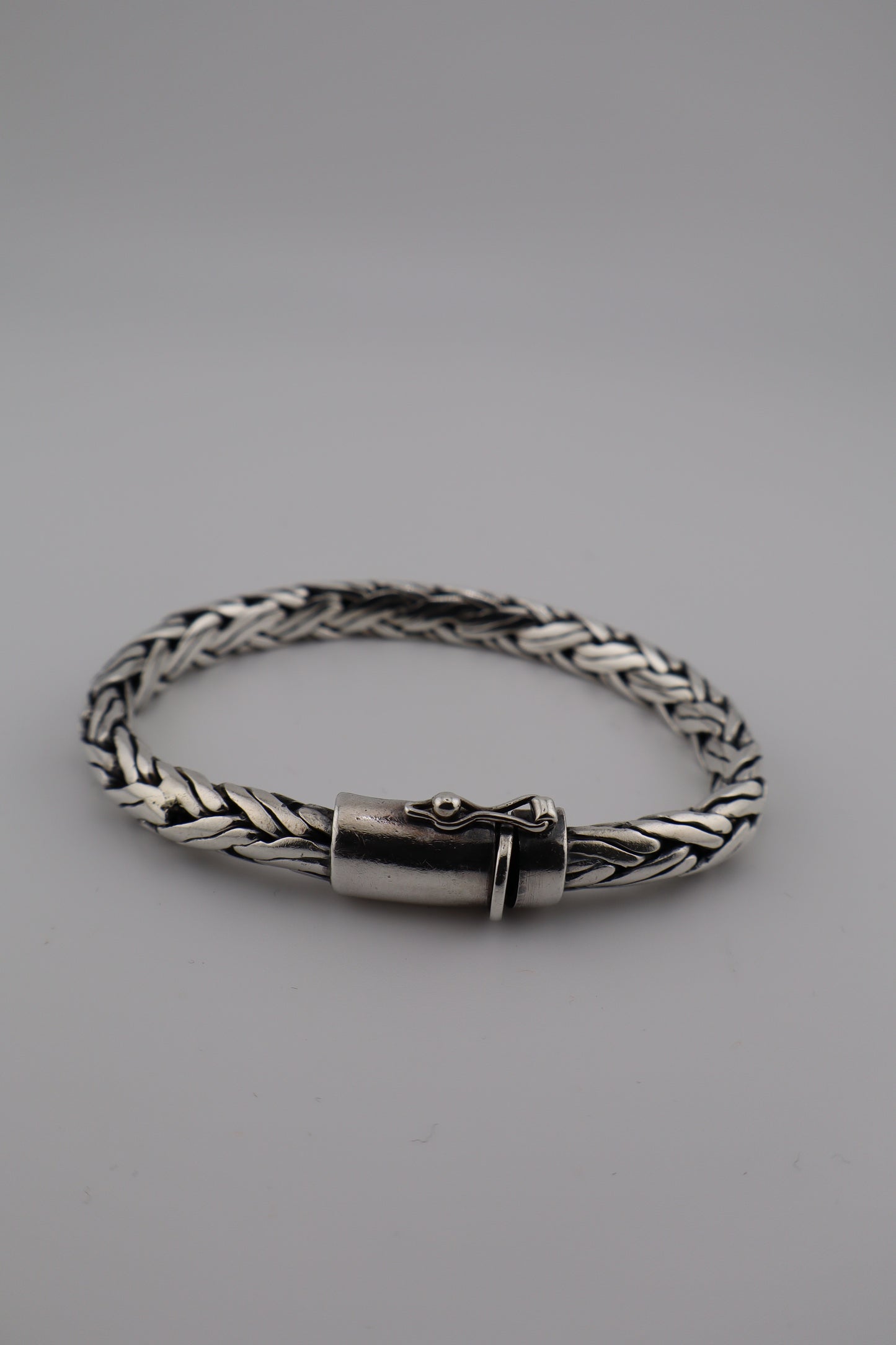 Heavyweight Men’s Sterling Silver 925 Woven Link Bracelet – 7.5” (925, Box Clasp, 42g)