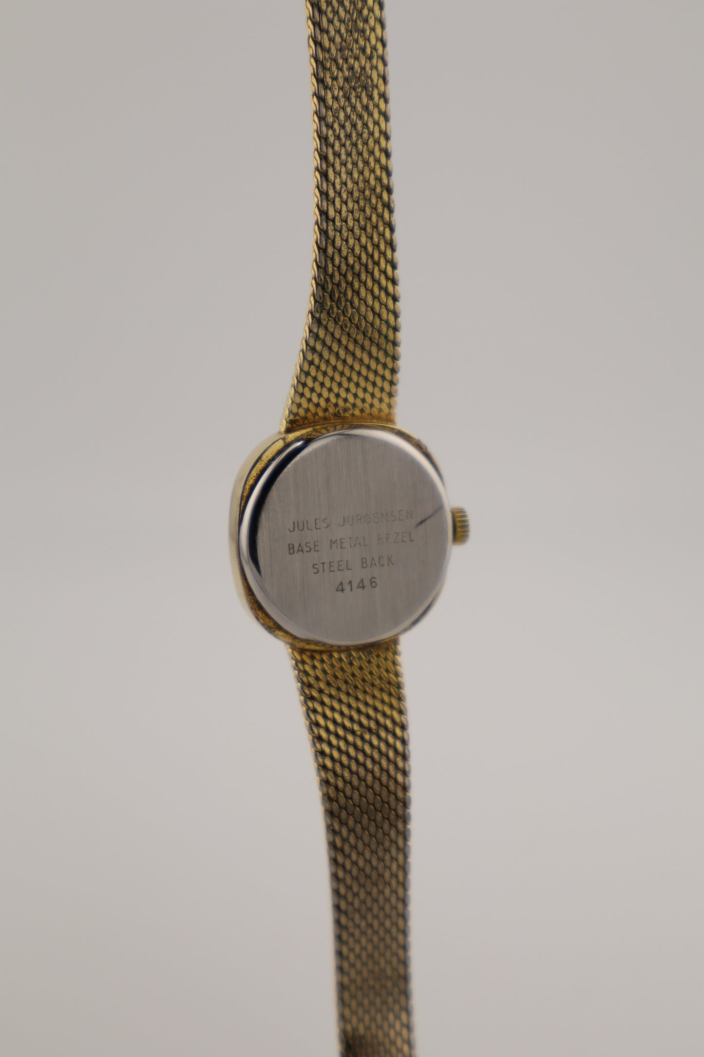 Vintage Jules Jurgensen Ladies Quartz Watch Gold Tone Mesh Bracelet Ref 4146 – Near Mint