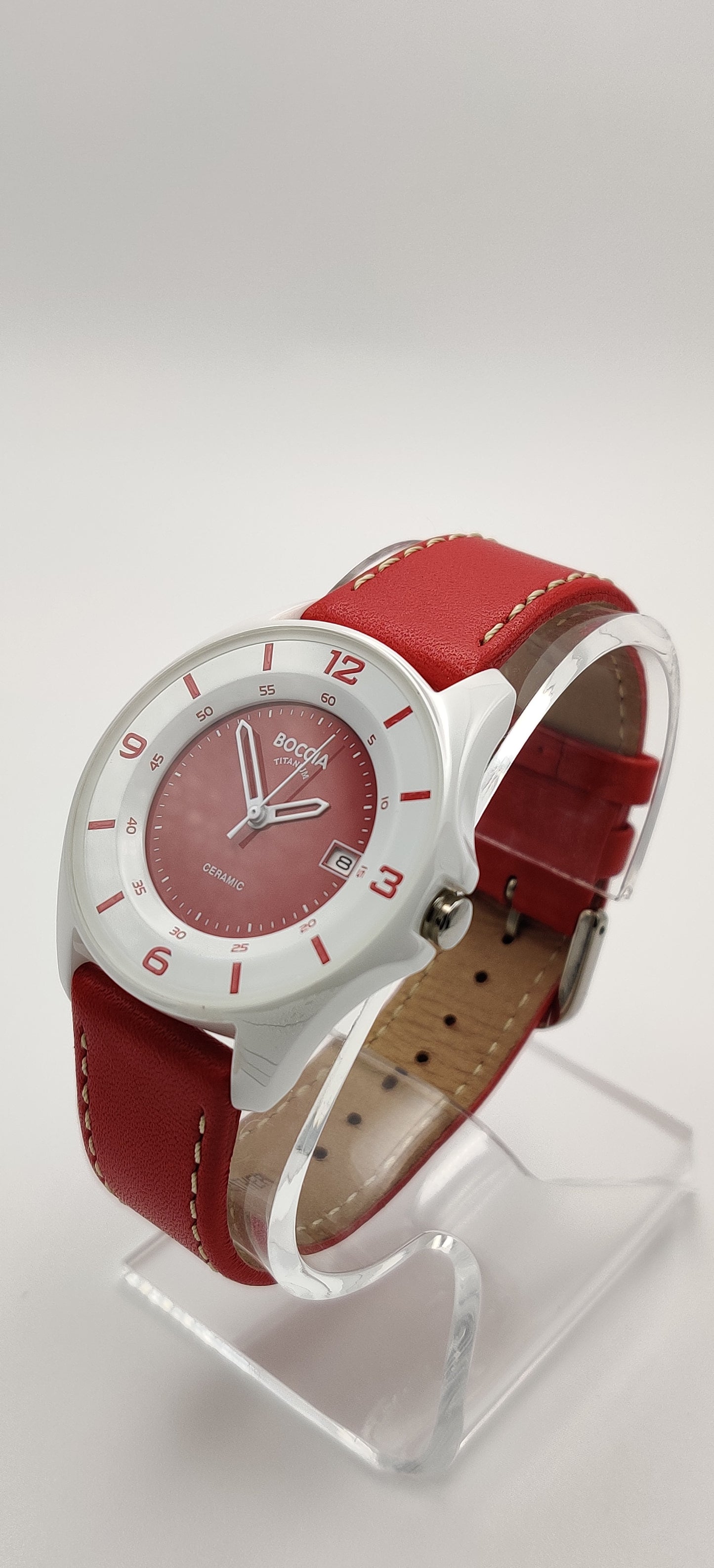 Boccia Ceramic Case Red Women's Watch