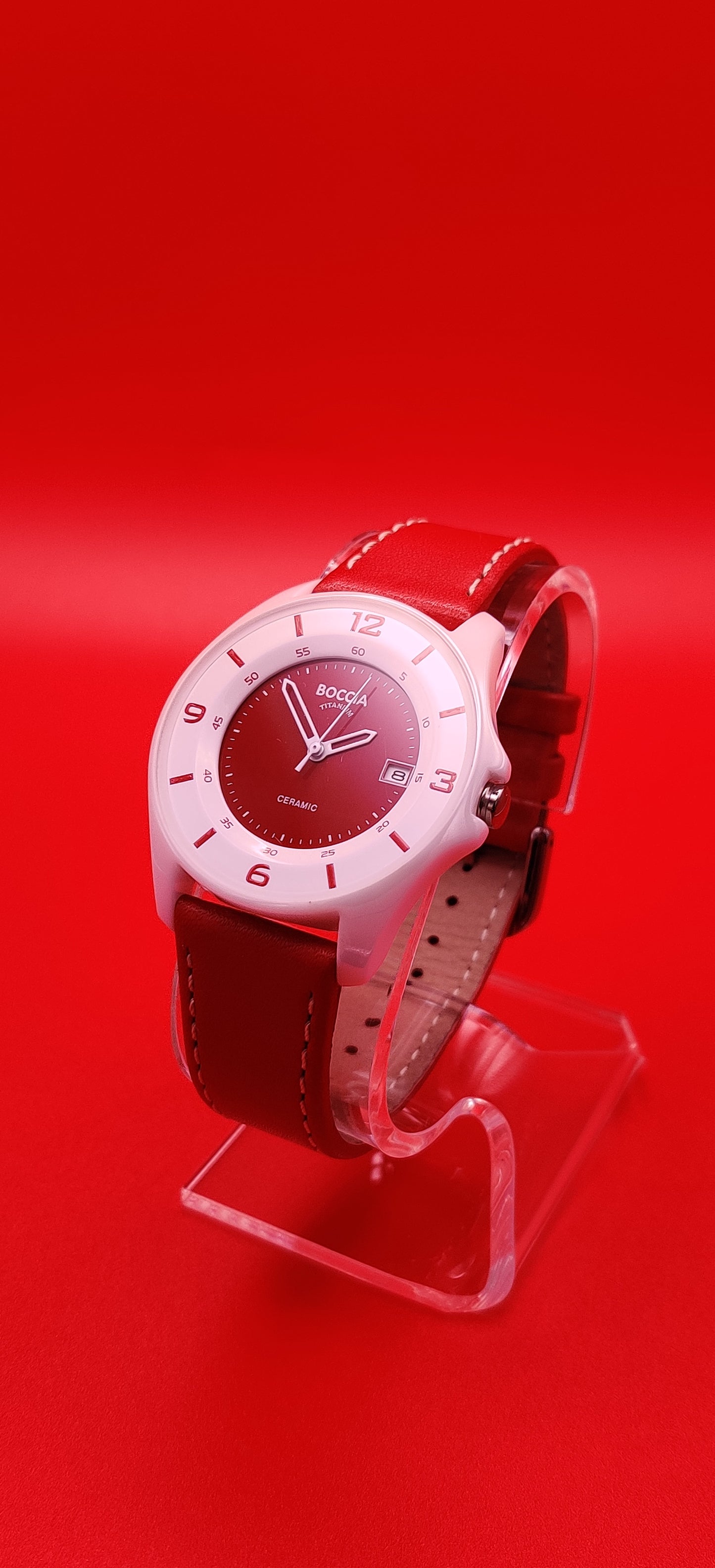 Boccia Ceramic Case Red Women's Watch