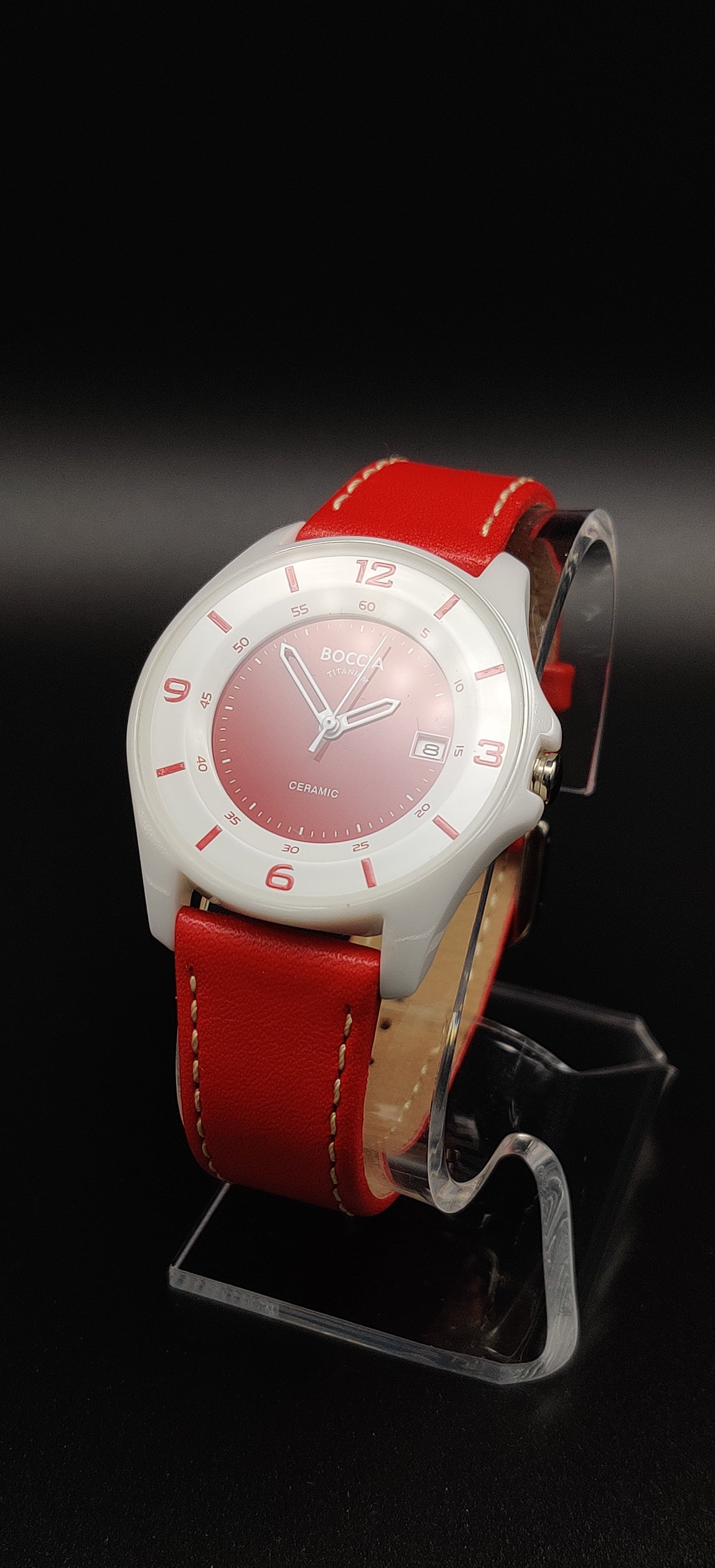 Boccia Ceramic Case Red Women's Watch