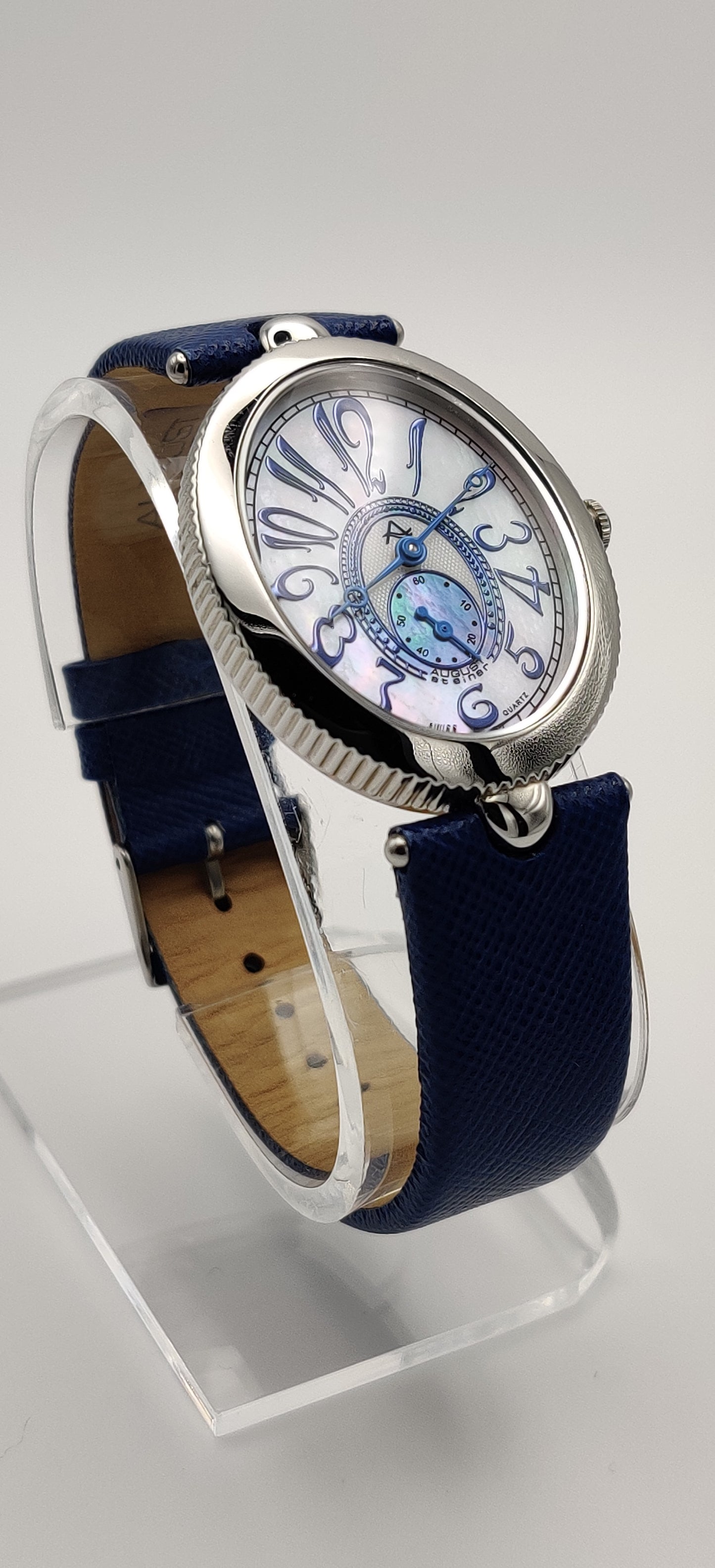 August Steiner Silver-Tone Oval Women's Watch