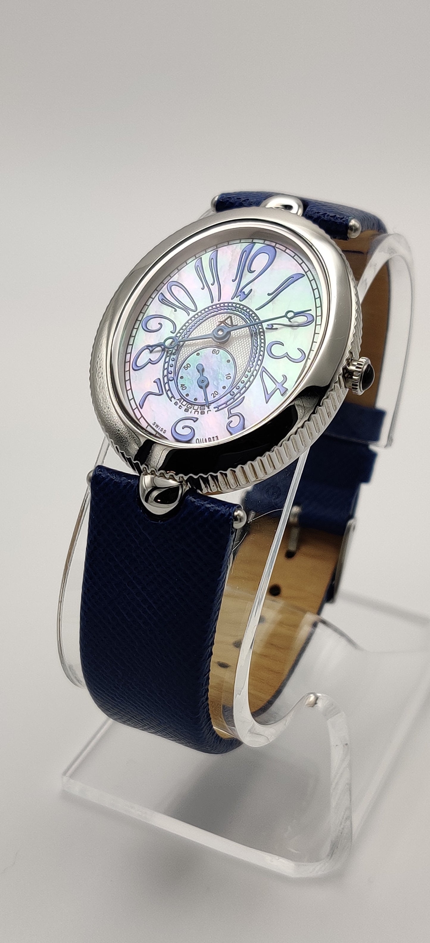 August Steiner Silver-Tone Oval Women's Watch