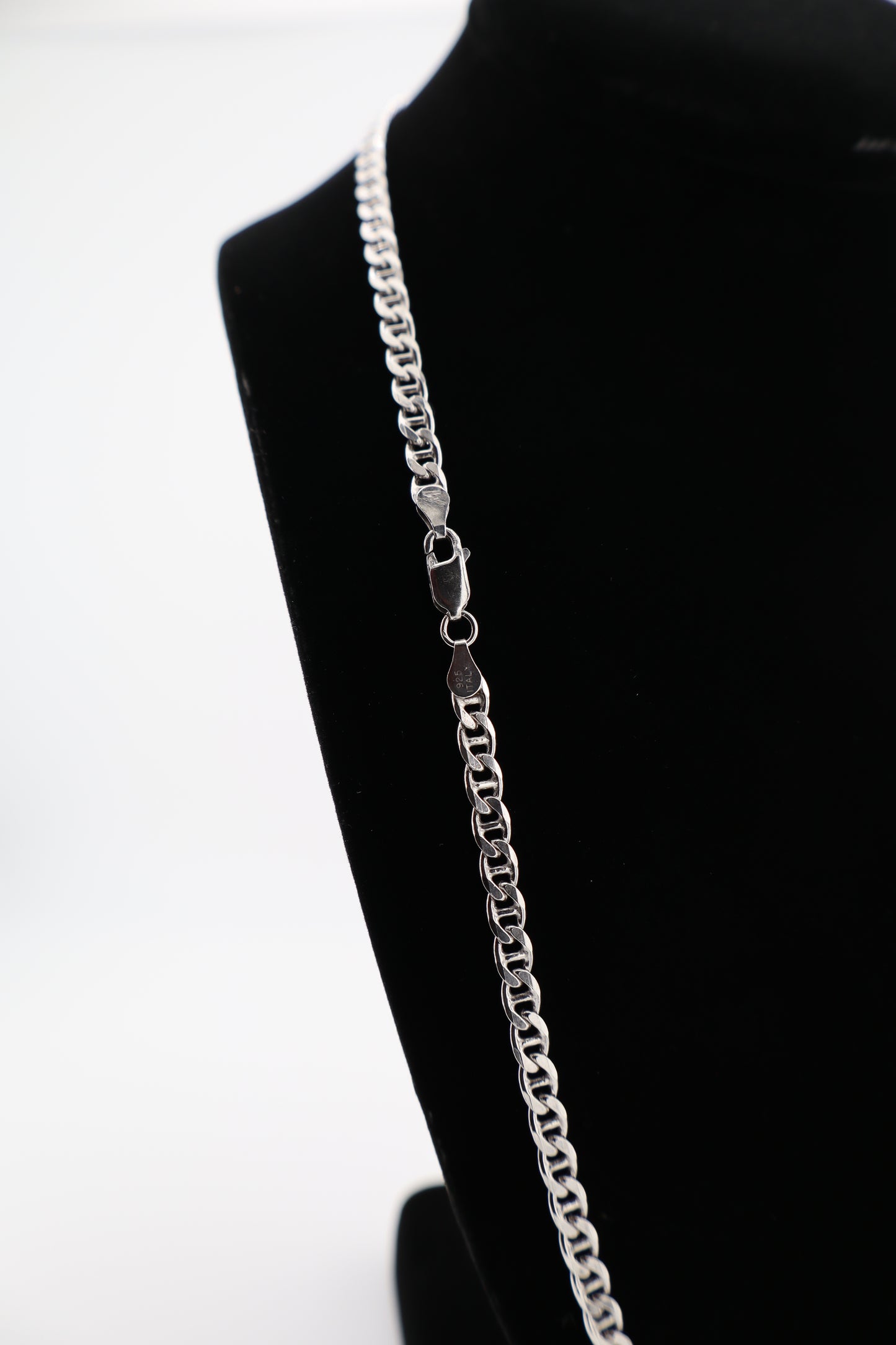 Sterling Silver 925 Curb Chain Necklace - 24'', Lobster Clasp