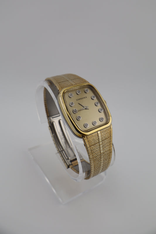 Vintage Longines 10K RGP Prestige Oval Diamond Manual-Wind Men's Watch