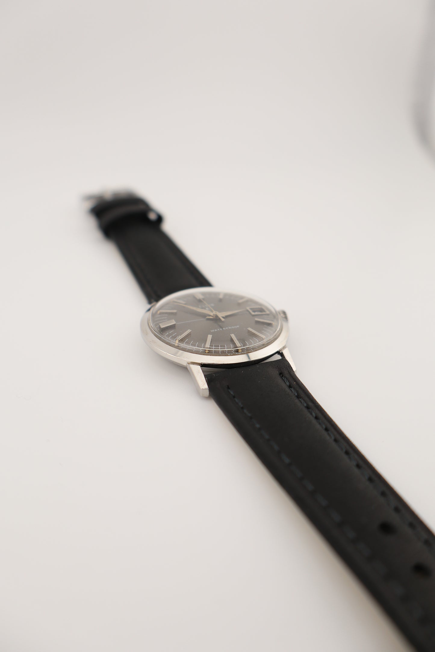 Vintage 1960's Elgin Charcoal Dial Manual-Wind Swiss Men's Watch