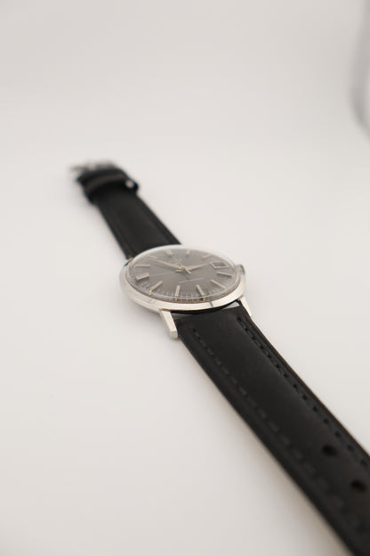 Vintage 1960's Elgin Charcoal Dial Manual-Wind Swiss Men's Watch