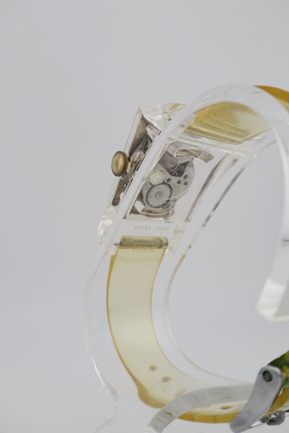 Vintage 1970s Nelson 17-Jewel Manual Wind Men’s Watch with Clear Case