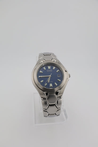 Citizen Eco-Drive E110-K16385 Blue Dial Stainless Steel Solar Men's Watch
