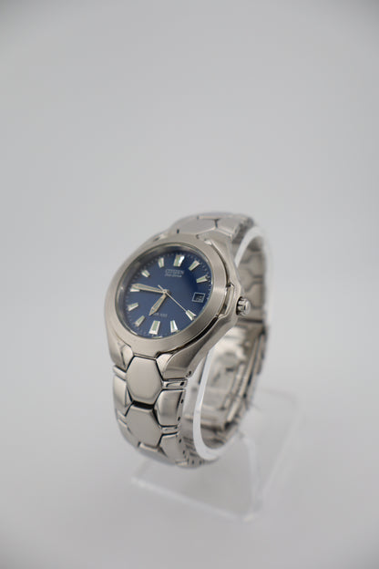 Citizen Eco-Drive E110-K16385 Blue Dial Stainless Steel Solar Men's Watch