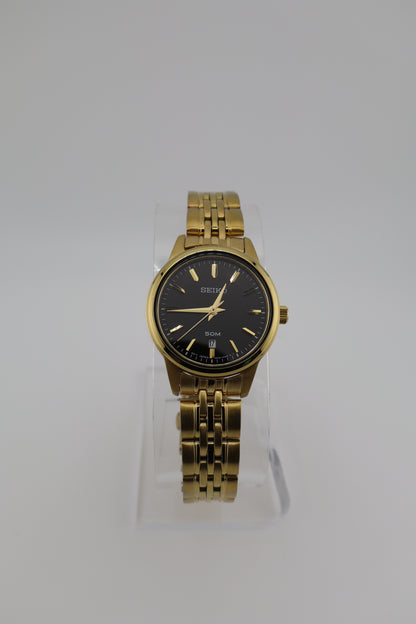 Seiko SUR886 Black Dial Date Women's Watch - Fresh Battery