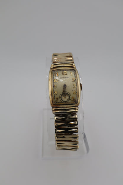 Vintage Hamilton Emerson 17J Manual Wind 10K GF Men's Watch w/ Hooded Lugs - Running