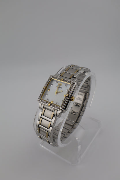 Bulova Diamond Series Square Two-Tone Mother of Pearl Quartz Women's Watch