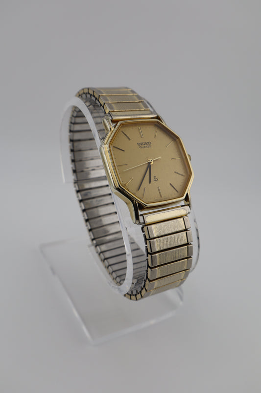 Vintage 1983 Seiko Chariot Octagonal Gold-Tone Quartz Men's Watch - New Battery
