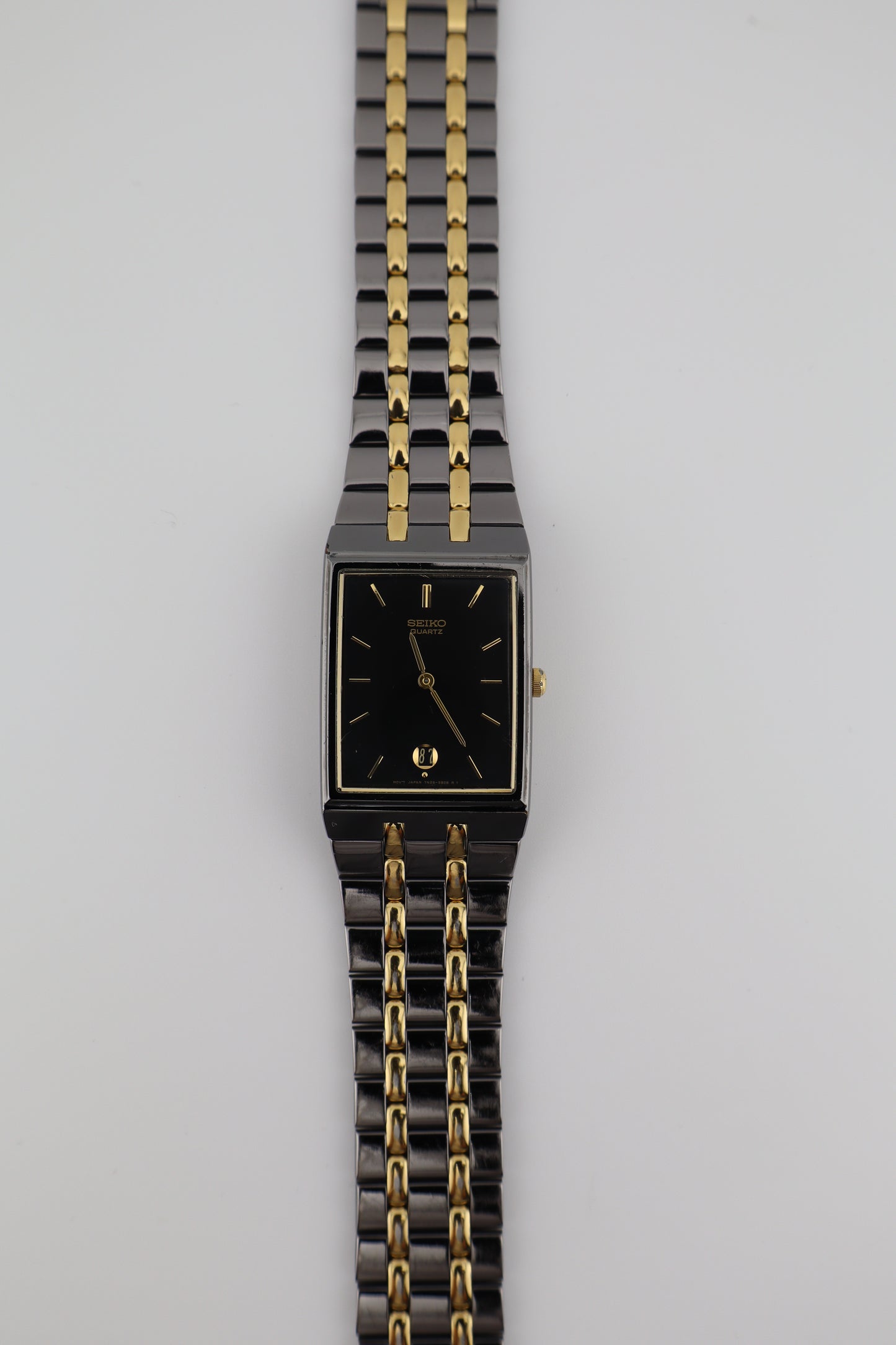Vintage 1996 Seiko Tank Two-Tone Stainless Steel Quartz Men's Watch