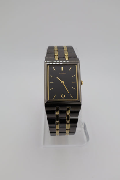 Vintage 1996 Seiko Tank Two-Tone Stainless Steel Quartz Men's Watch