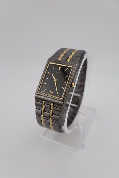 Vintage 1996 Seiko Tank Two-Tone Stainless Steel Quartz Men's Watch