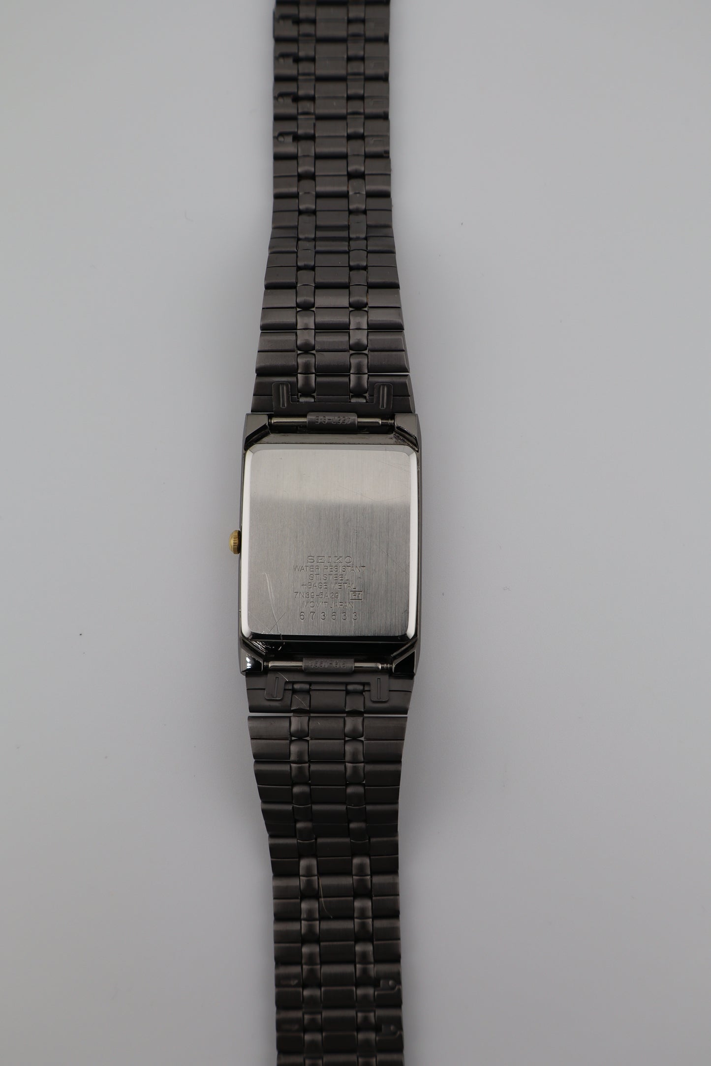 Vintage 1996 Seiko Tank Two-Tone Stainless Steel Quartz Men's Watch