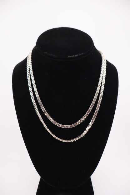 Sterling Silver Wheat Chain Necklace – 36” Extra Long (925, Lobster Clasp)