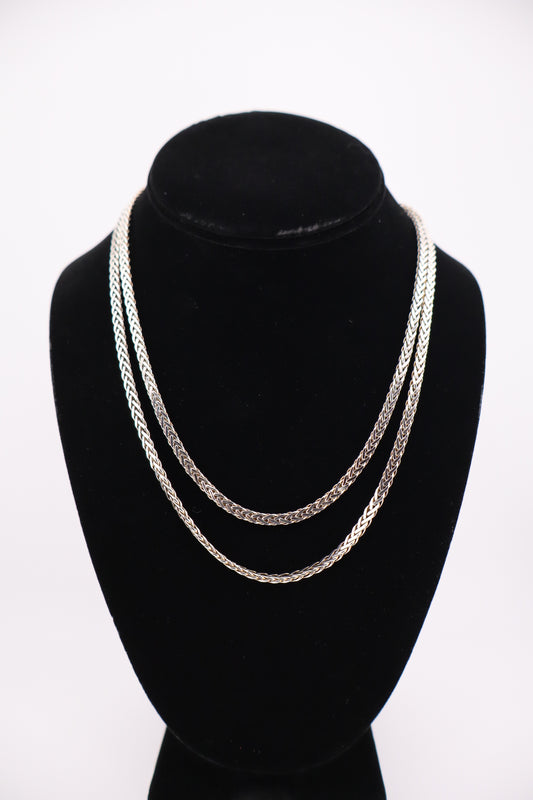 Sterling Silver Wheat Chain Necklace – 36” Extra Long (925, Lobster Clasp)