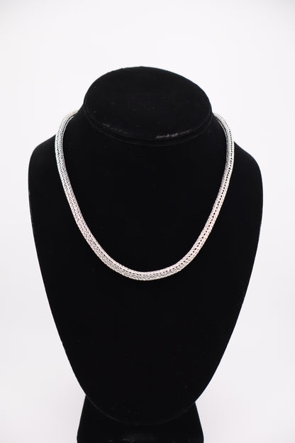 Sterling Silver Wheat Chain Necklace – 17” (925, Hook Clasp, 41.5g)