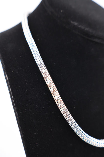 Sterling Silver Wheat Chain Necklace – 17” (925, Hook Clasp, 41.5g)