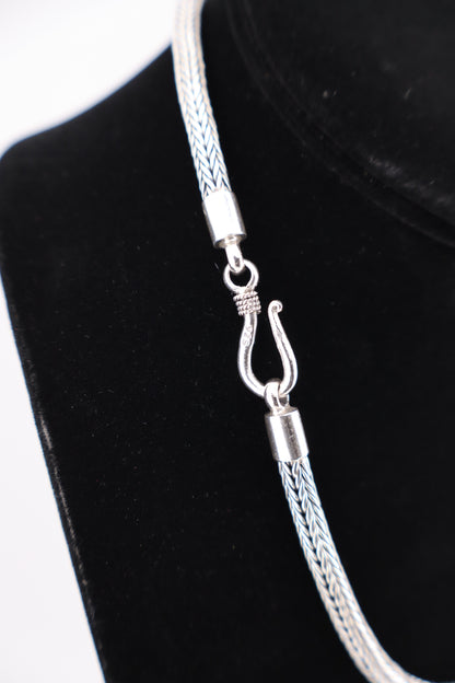 Sterling Silver Wheat Chain Necklace – 17” (925, Hook Clasp, 41.5g)