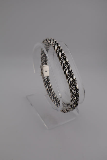 Sterling Silver Byzantine Chain Bracelet – 8.5” Heavyweight (925, Box Clasp, 39.8g)