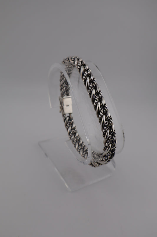 Sterling Silver Byzantine Chain Bracelet – 8.5” Heavyweight (925, Box Clasp, 39.8g)