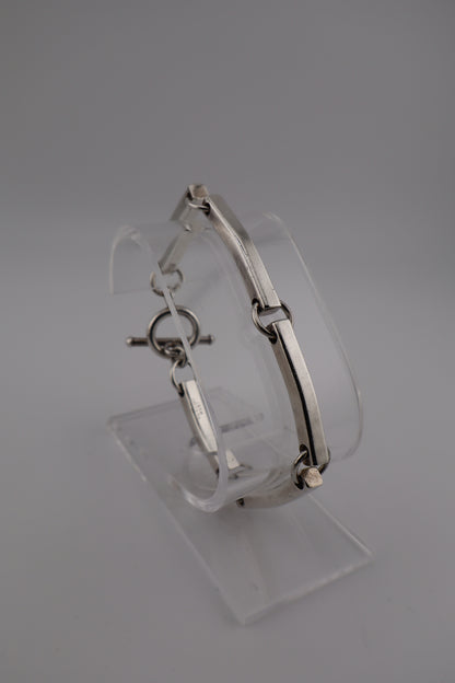 Sterling Silver Bar Link Bracelet – 7.5” (925, Toggle Clasp, 29g)