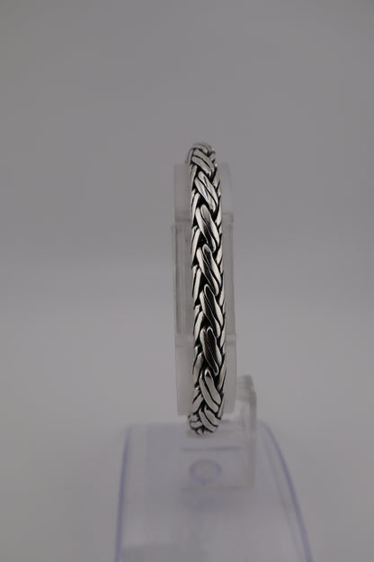 Heavyweight Men’s Sterling Silver 925 Woven Link Bracelet – 7.5” (925, Box Clasp, 42g)
