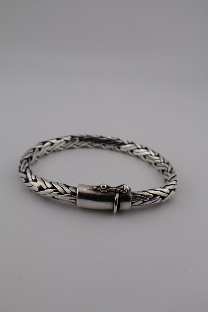 Heavyweight Men’s Sterling Silver 925 Woven Link Bracelet – 7.5” (925, Box Clasp, 42g)