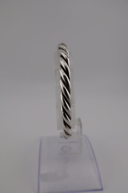 Sterling Silver 925 Men’s Cuff Woven Bracelet – ( 7”, 31g, 7mm)