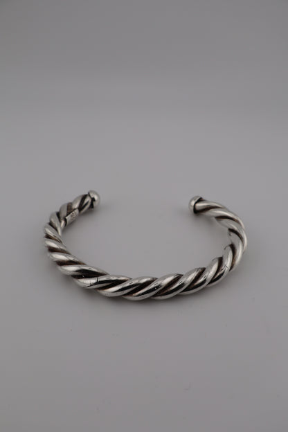 Sterling Silver 925 Men’s Cuff Woven Bracelet – ( 7”, 31g, 7mm)