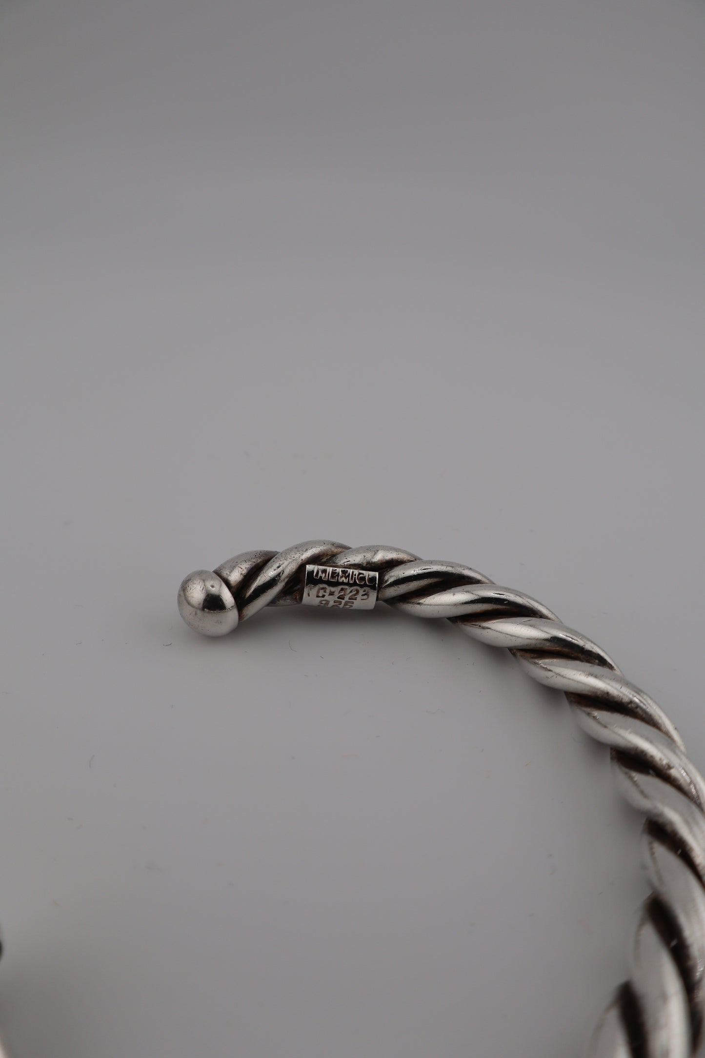 Sterling Silver 925 Men’s Cuff Woven Bracelet – ( 7”, 31g, 7mm)
