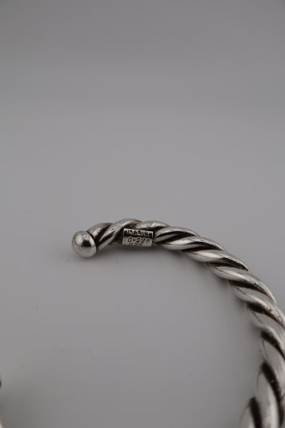 Sterling Silver 925 Men’s Cuff Woven Bracelet – ( 7”, 31g, 7mm)