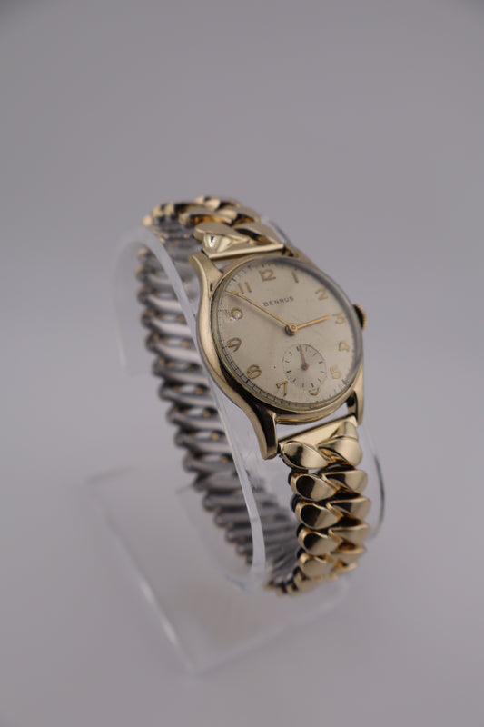 Vintage Benrus 1950s 10K RGP Maunal-Winding Men's Watch w/ Original Band