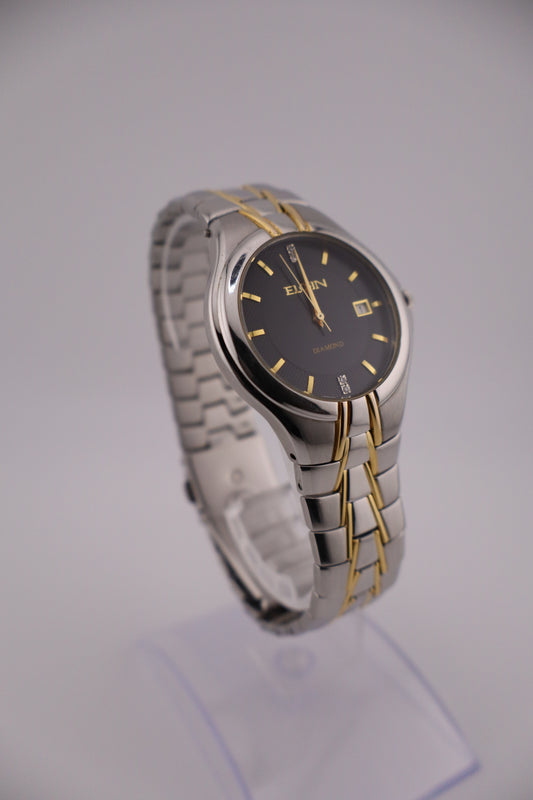Vintage Elgin Diamond FG156 Quartz Two-Tone Men's Watch